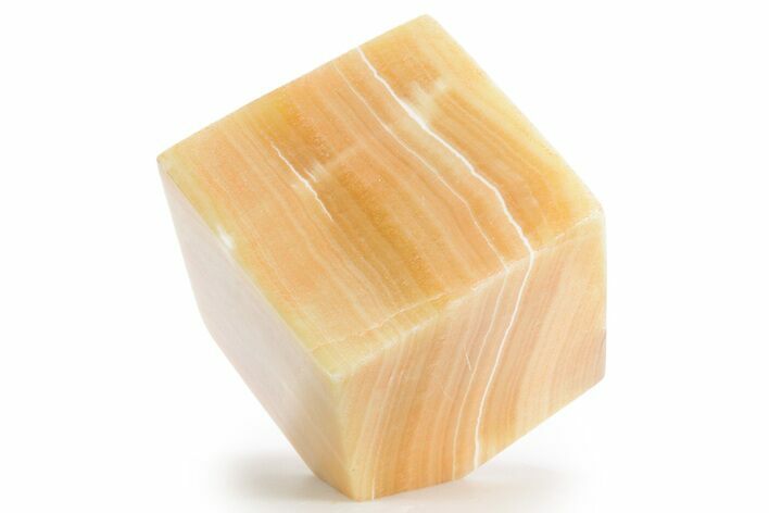 Polished Orange Calcite Cube - Mexico #355197